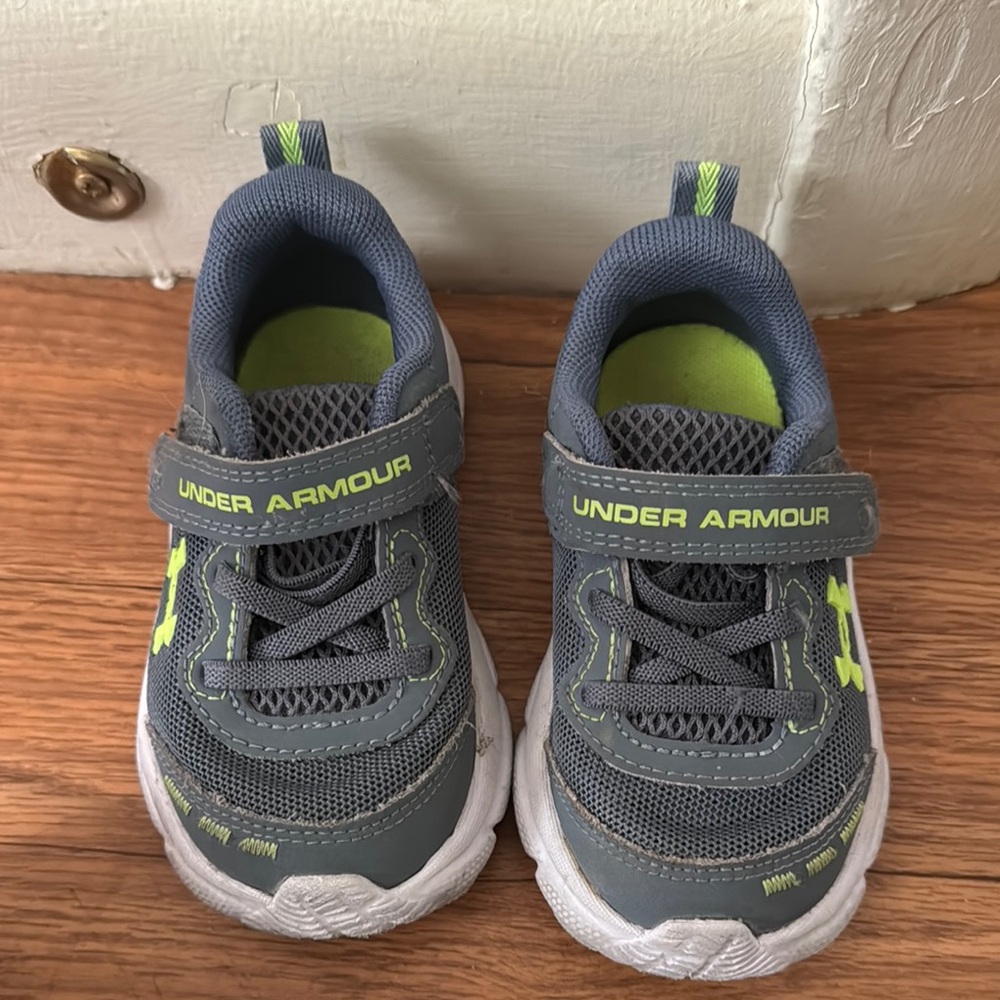 Under Armour Gray and Green Slip-On Sneakers